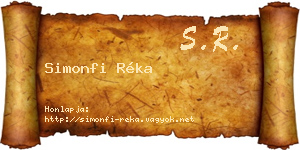 Simonfi Réka névjegykártya